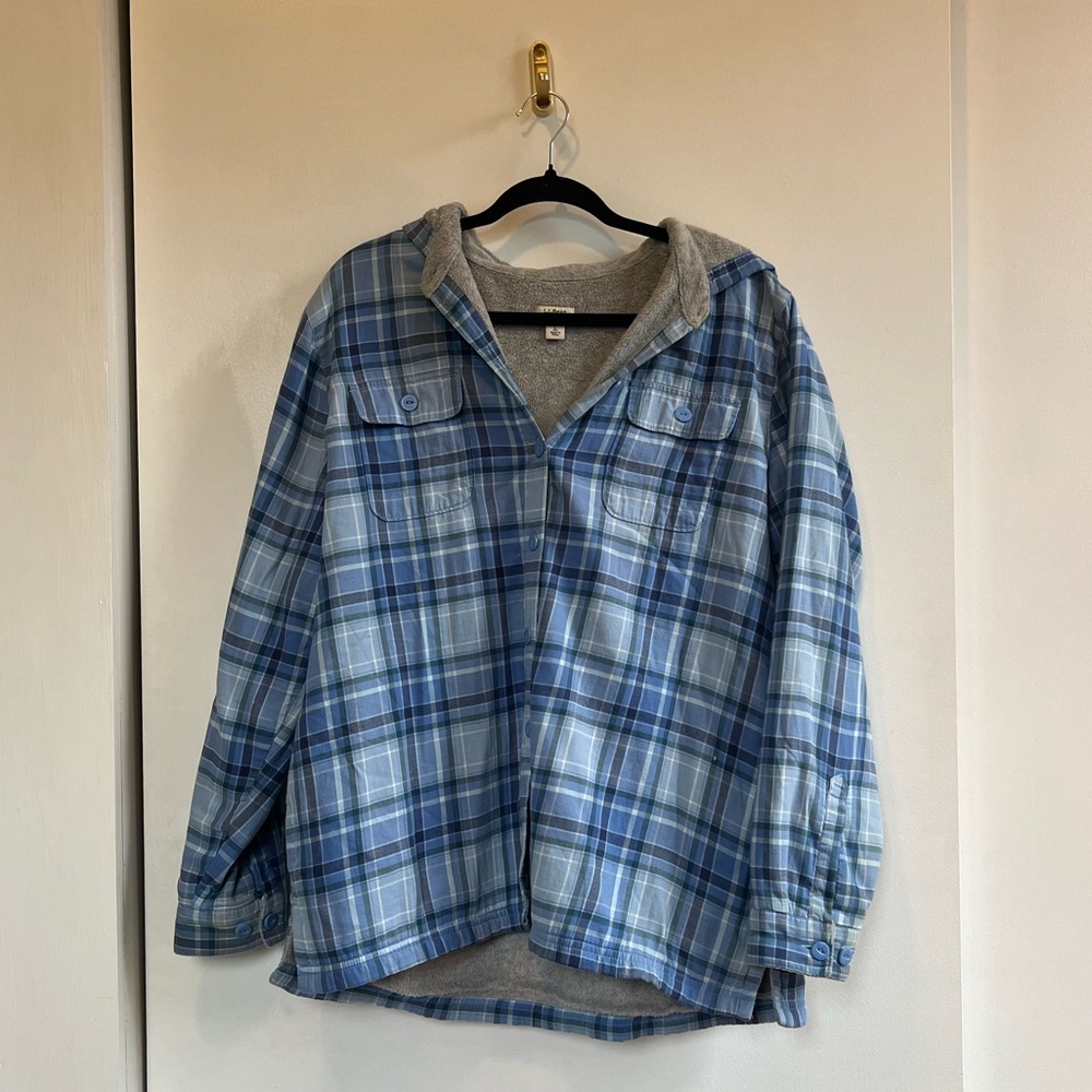 L.L. Bean Plaid Fleece Shacket